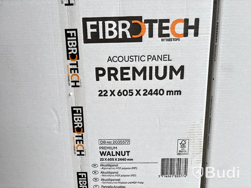 2 st. Akustikpanel Fibrotech, valnöt