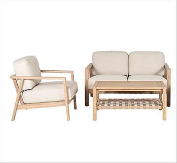 (NY) LOUNGESET 3-delar SUNFUN, ESPEVIK ACACIA NATUR