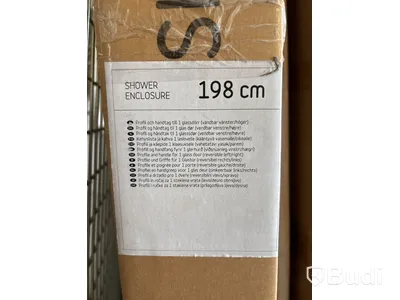 Glasskiva, profil och handtag till duschdörr, Camargue
