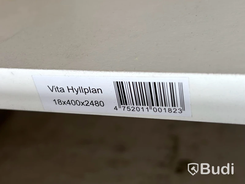 8 st. Hyllplan vita, två olika storlekar
