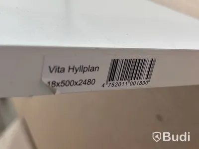 8 st. Hyllplan vita, två olika storlekar