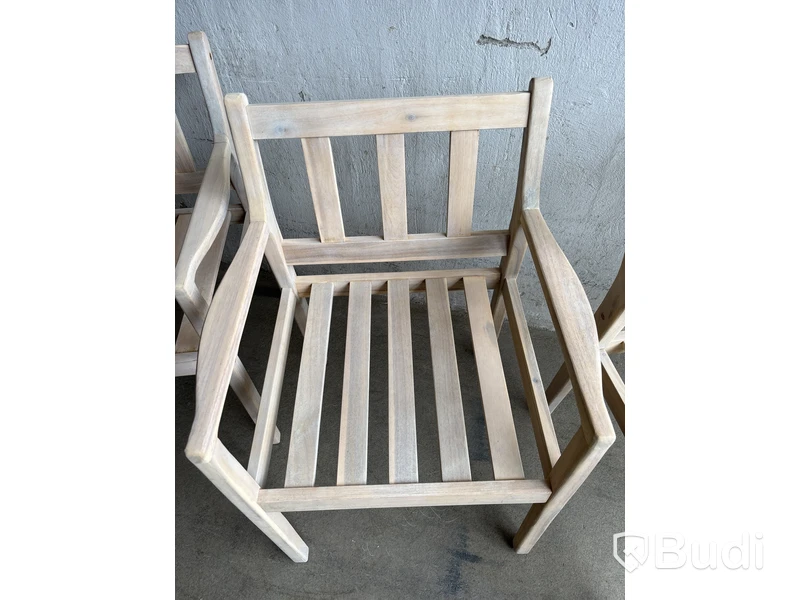MATGRUPP SUNFUN INGMARSÖ ACACIA BORD + 6 STOLAR NATUR/BEIGE + DYNOR