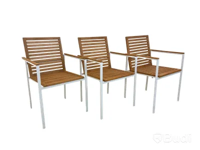3 st. Stolar Ekeby, Teak Sensum, vit, 2023, stapelbara