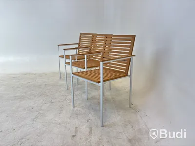 3 st. Stolar Ekeby, Teak Sensum, vit, 2023, stapelbara