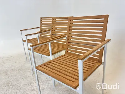3 st. Stolar Ekeby, Teak Sensum, vit, 2023, stapelbara