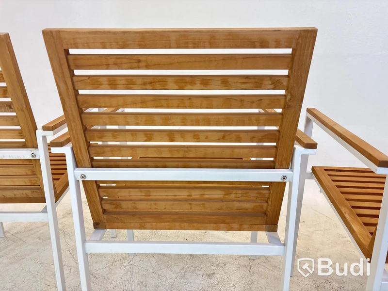 3 st. Stolar Ekeby, Teak Sensum, vit, 2023, stapelbara