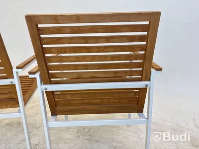 3 st. Stolar Ekeby, Teak Sensum, vit, 2023, stapelbara