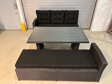 (NY) Soffgrupp Sunfun, konstrotting, svart