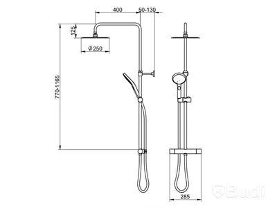 TAKDUSCHSET GUSTAVSBERG SKANDIC SQUARE SVART CC160