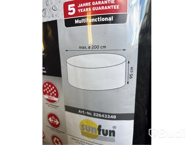 MÖBELÖVERDRAG SUNFUN MATGRUPP RUND MEDIUM Ø200XH95CM