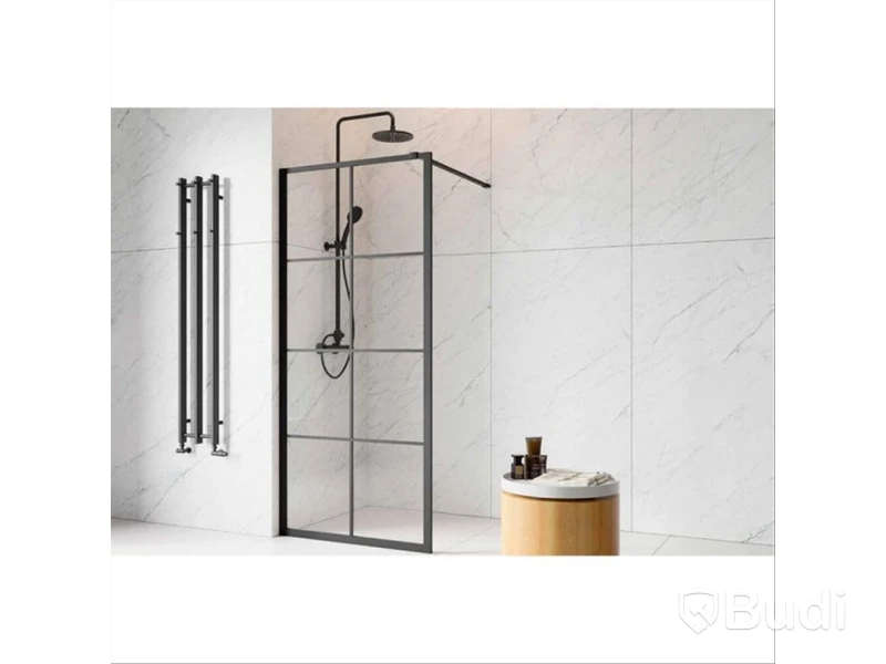 DUSCHVÄGG CAMARGUE FRAME MED SVARTA SPRÖJS 90 CM