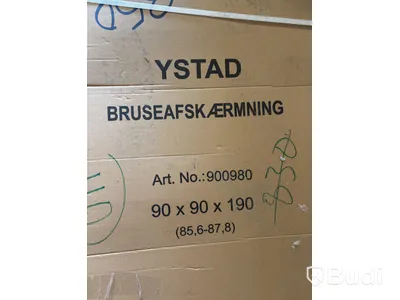DUSCHHÖRNA NORTIQ YSTAD RAK KLARGLAS 90X90CM