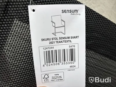 4 st. Fåtölj Sensum Skuru, svart med teakhandtag