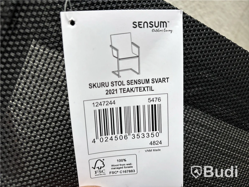 4 st. Fåtölj Sensum Skuru, svart med teakhandtag