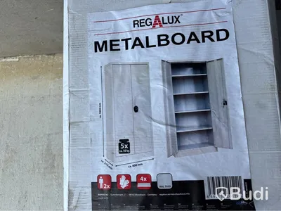 3 st. Metallskåp Regalux, Grå, 180X80X41 cm