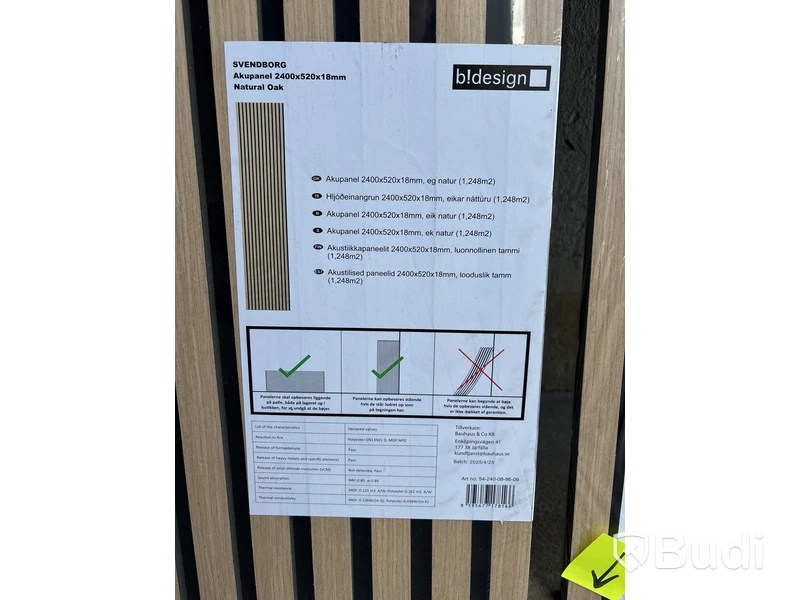 5 st. AKUSTIKPANEL B!DESIGN SVENDBORG EK 2400X520X18MM