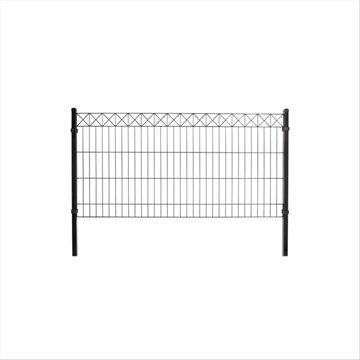 (NY) 14 st. PANELSTÄNGSEL HORTUS DEKO X SVART 100X200CM och 14 st. stolpar HORTUS 4X4X150CM SVART