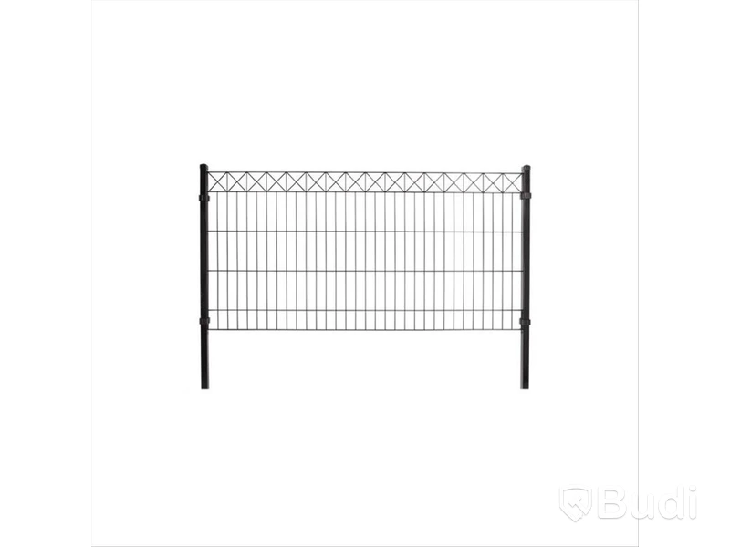 14 st. PANELSTÄNGSEL HORTUS DEKO X SVART 100X200CM och 14 st. stolpar HORTUS 4X4X150CM SVART