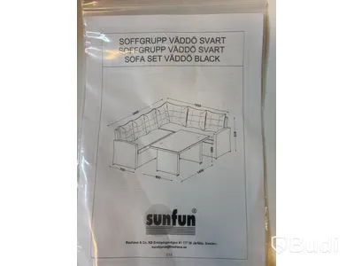 SOFFGRUPP SUNFUN, VÄDDÖ, KONSTROTTING, SVART