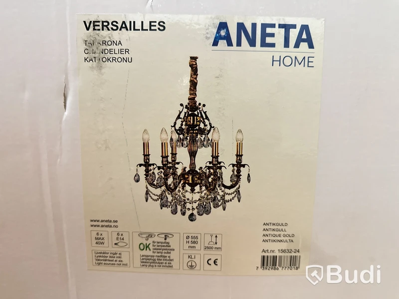 KRISTALLKRONA ANETA LIGHTING VERSAILLES GULD