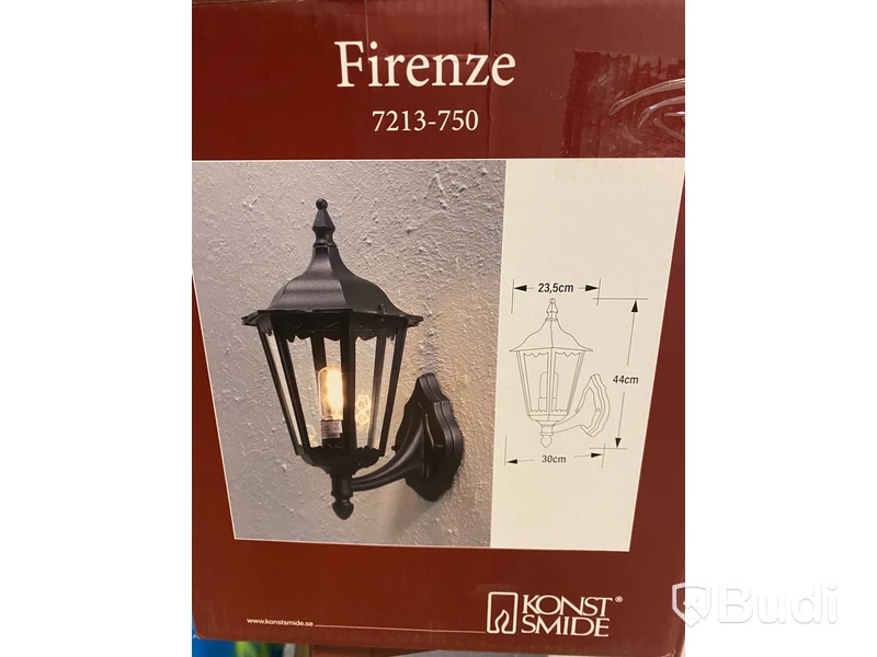 3 st. VÄGGLAMPA KONSTSMIDE FIRENZE SVART