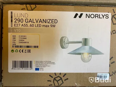 4 st. Vägglampor Norlys, Lund 290, galvaniserad stål