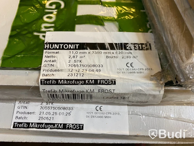 12 st. VÄGGPANEL HUNTONIT ANTIK VÄGG FROST 11X620X2390 MM