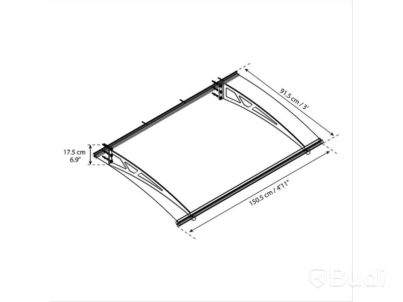 ENTRÉTAK SOLID ELEMENTS PAVO 150X90CM ANTRACIT/KLAR