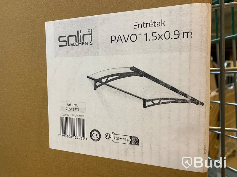ENTRÉTAK SOLID ELEMENTS PAVO 150X90CM ANTRACIT/KLAR