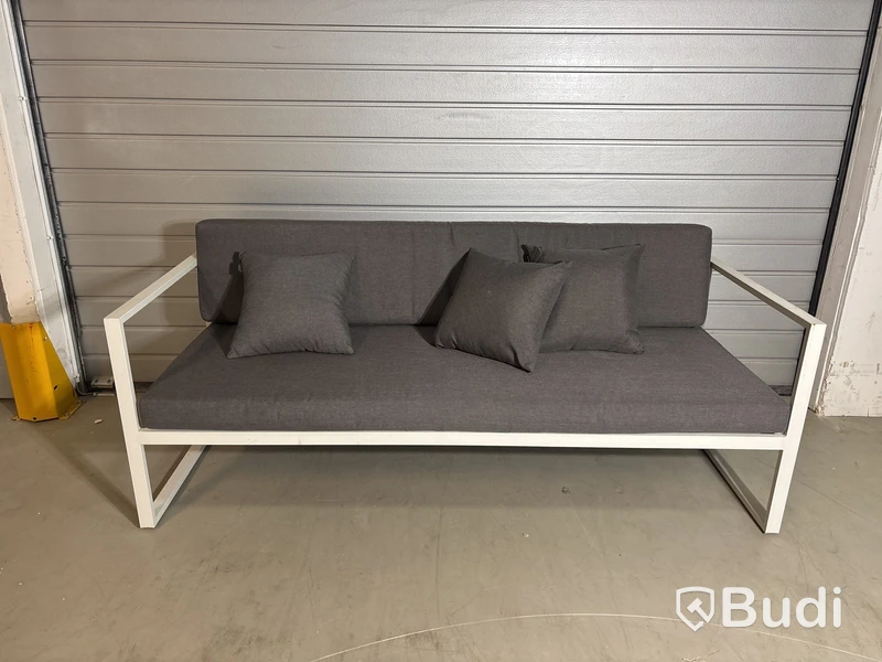 Loungesoffa Sensum, Skepparholmen 3-sits, vit aluminium