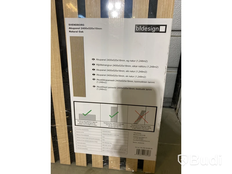 7 st. AKUSTIKPANEL B!DESIGN SVENDBORG EK 2400X520X18MM