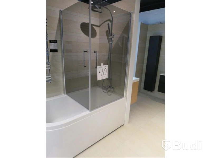 Svedbergs Forsa badkarsväggar Rökglas med blanka profiler 840x840mm Ca. Butikspris: 6.910SEK