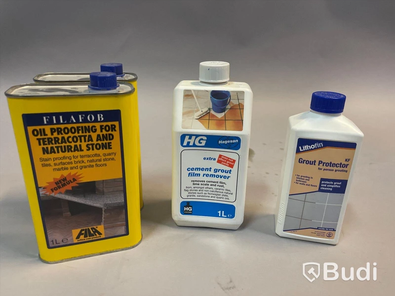 Blandade flaskor med Oil Proofing for terracotta, Cement grout, Grout protector