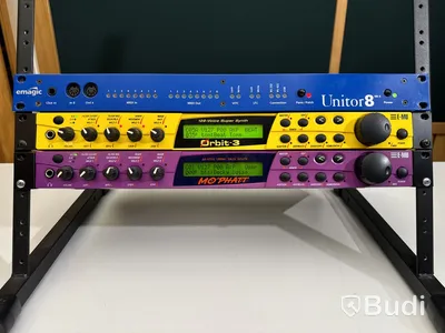Studiorack med 3 st. Moduler - E-MU Orbit 3, E-MU MO'PHATT och Emagic Unitor 8