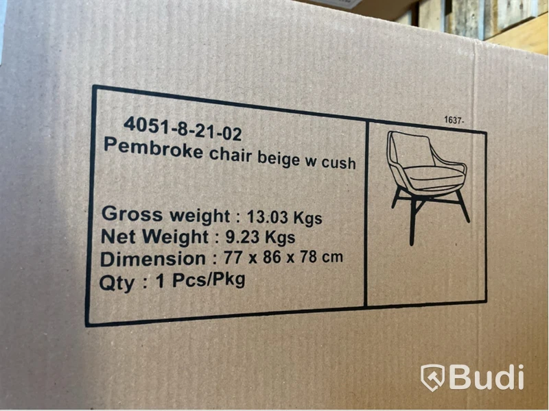 Fåtölj Brafab, Pembroke chair, beige w cush