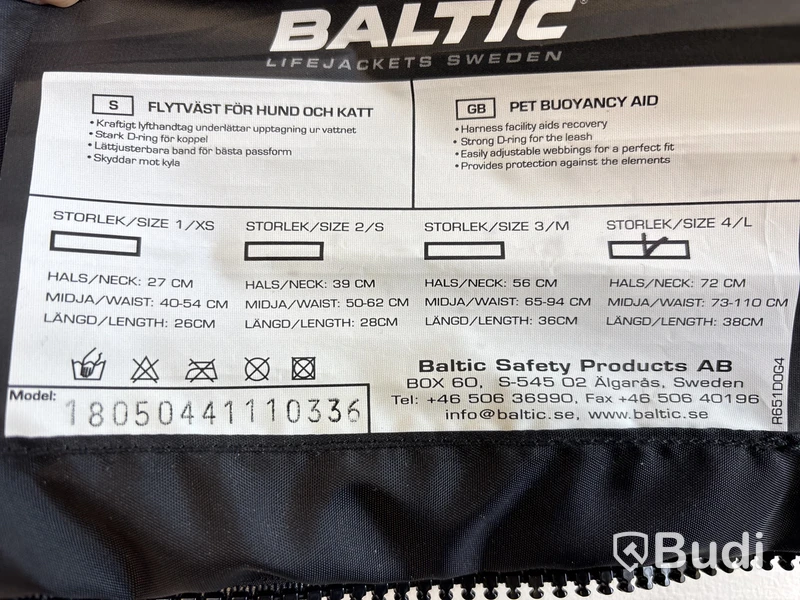 4 st. Flytvästar Baltic, för hund, olika modeller och storlekar