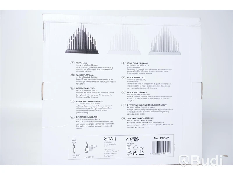 2st Adventsljusstakar - STAR Trix 33 Candlestick, svart
