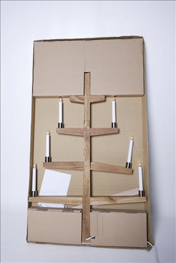 Ljusstake tall 110cm - 9 armar i oljad ek.