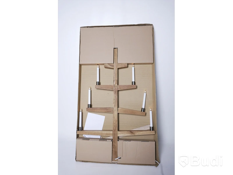 Ljusstake tall 110cm - 9 armar i oljad ek.