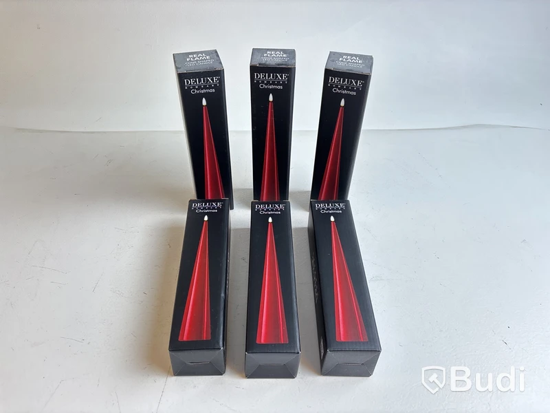 6 st. LED-ljus Deluxe Homeart, Christmas, röd