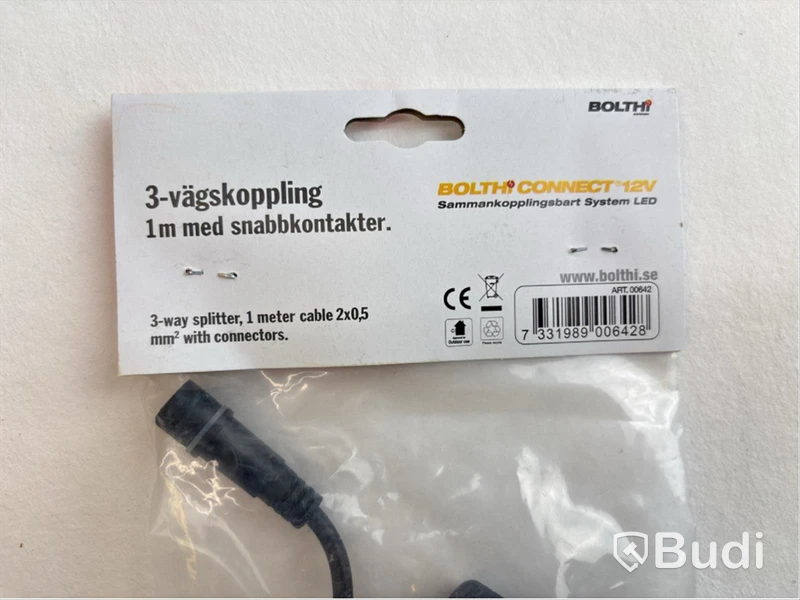 4 st. 3-vägskoppling Bolthi Connect 12V Svart