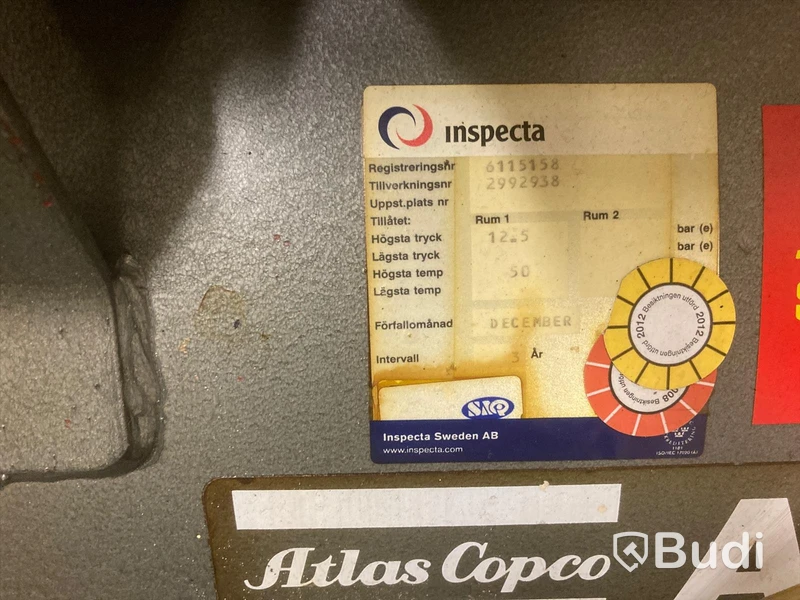 Kompressor Atlas Copco Airlet LE7 med tillhörande kyltork Zander