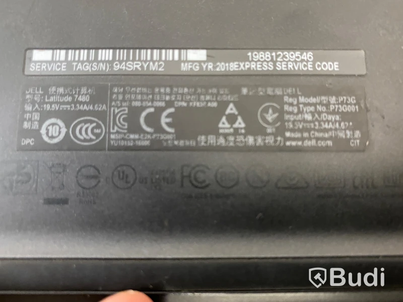 Dell Latitude 7480 8 GB DDR4 RAM, Core I5, 256 GB SSD, 14 tum ink laddare