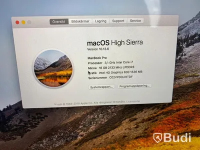 Macbook 15 tum RETINA 3.1 GHz, 16 GB RAM, 2 TB HD