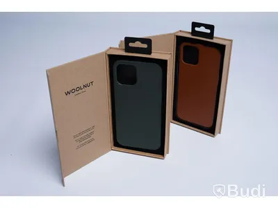 Mobilskal - 2 st. Woolnut, Leather case, iPhone 12 Pro Max, Cognac och Green. Ny, Obruten förpackning.