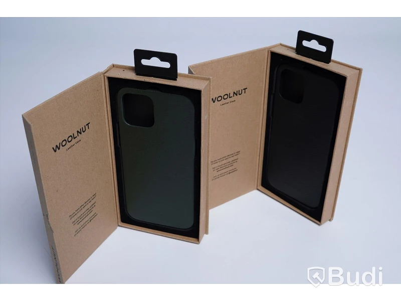 Mobilskal - 2 st. Woolnut, Leather case, iPhone 12 Pro Max, Black och Green. Ny, Obruten förpackning.