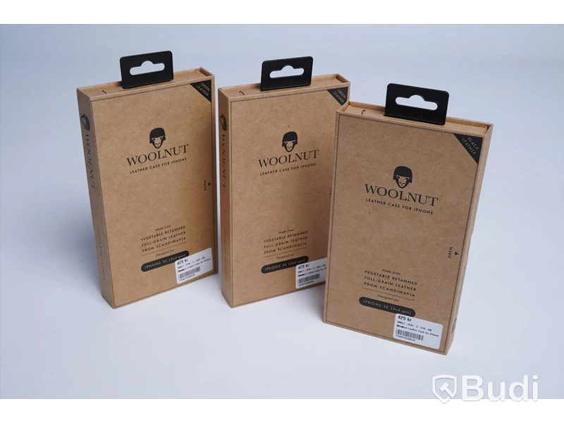 Mobilskal - 3 st. Woolnut, Leather case, iPhone SE, Black och Green. Ny, Obruten förpackning.