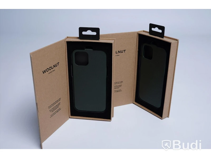 Mobilskal - 2 st. Woolnut, Leather case, iPhone 12/12 Pro, Green. Ny, Obruten förpackning.