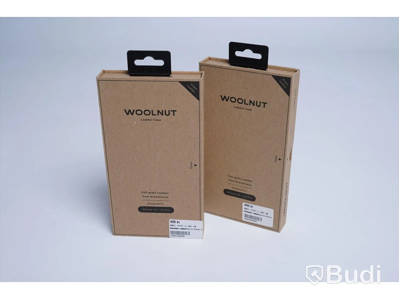 Mobilskal - 2 st. Woolnut, Leather case, iPhone 12/12 Pro, Black. Ny, Obruten förpackning.
