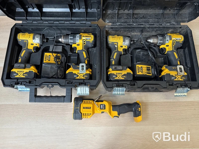 5 st batterimaskiner Dewalt